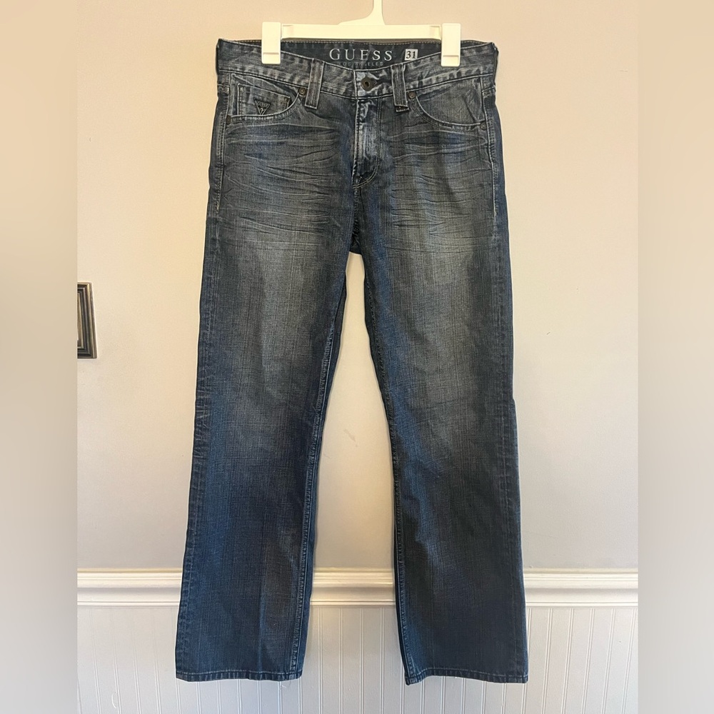 Guess Men's Relaxed Jeans - Dark Blue